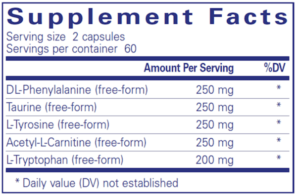 Supplement facts: amino acids, 250mg.