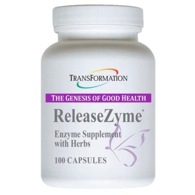 ReleaseZyme: 100 enzyme capsules with herbs.